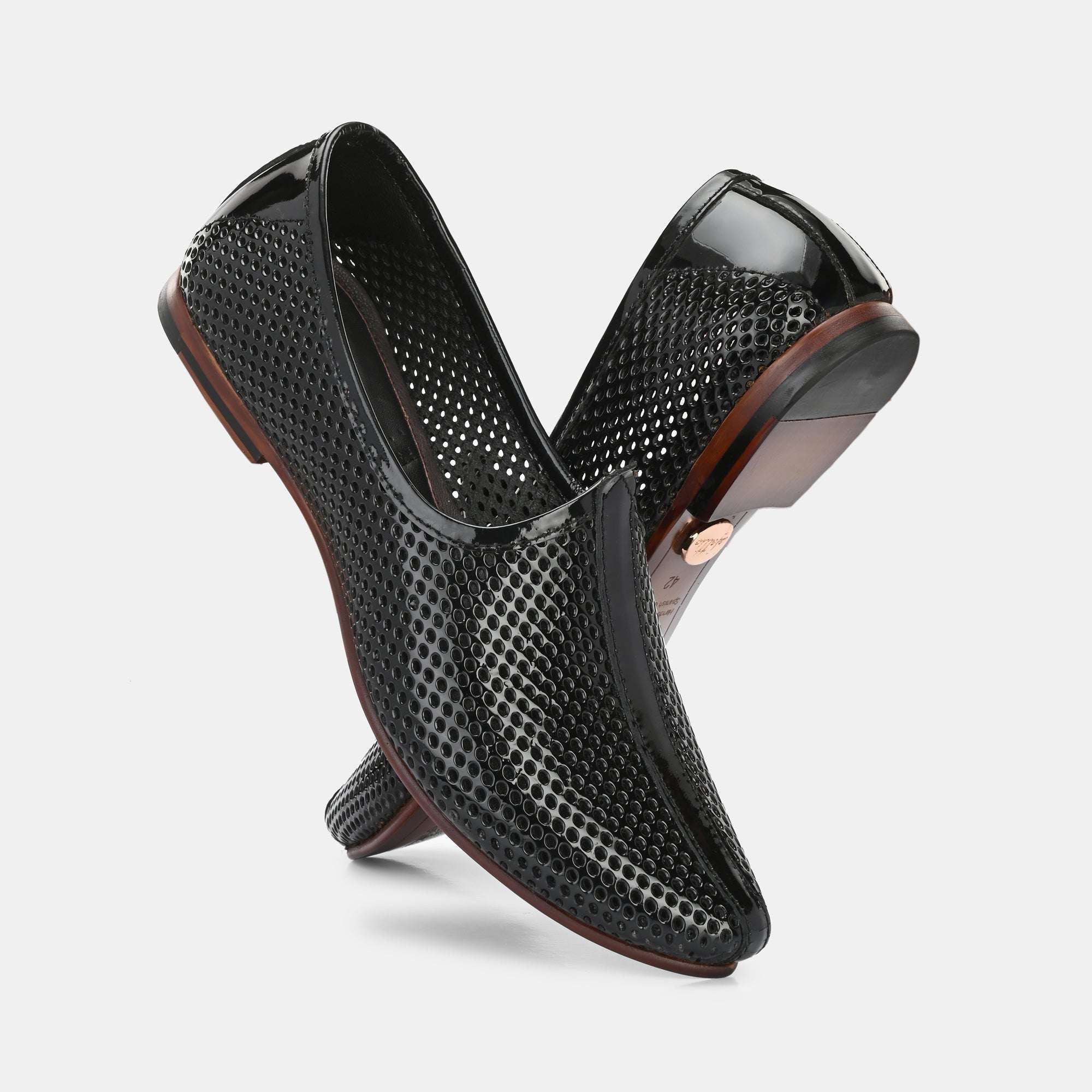 Patent Black Malaga Jooti by Lafattio