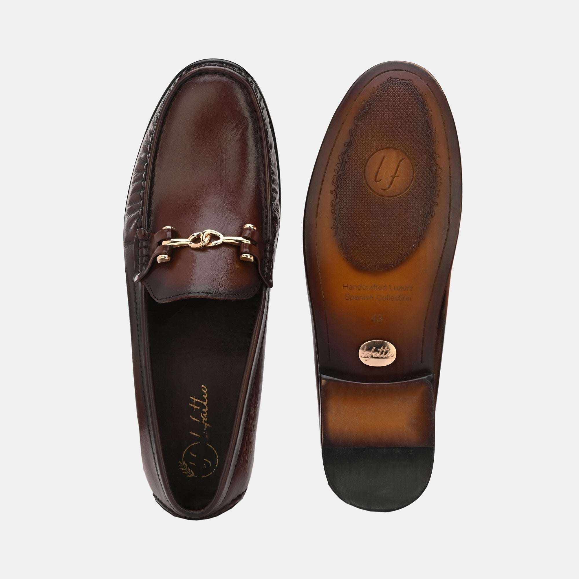 Brown Buckled Loafers by Lafattio